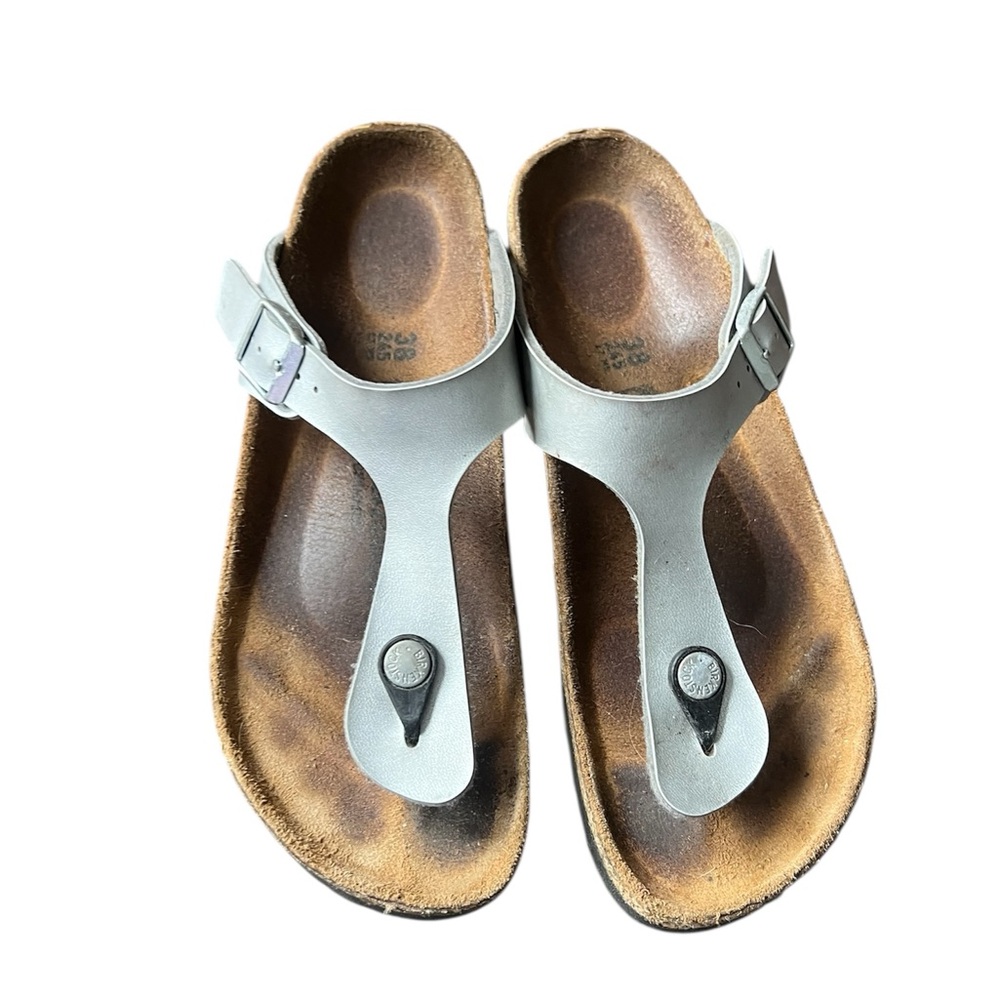 Women's Silver Birkenstock Sandals Size 38